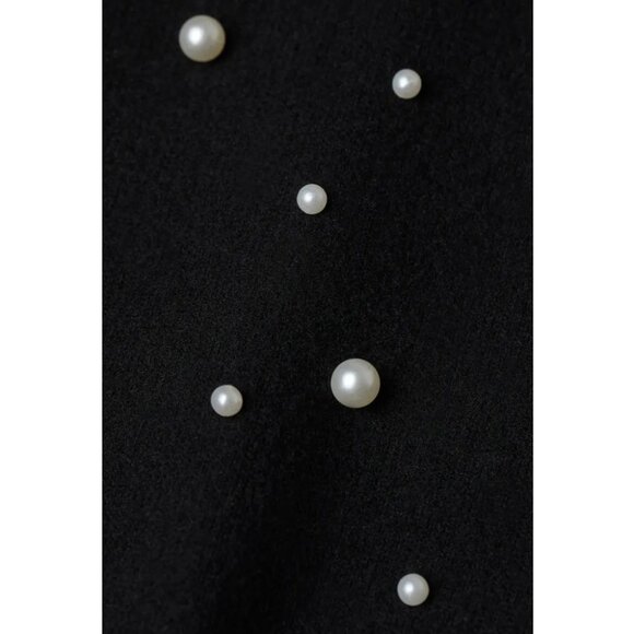 H&M Black + White Beaded Embellished Pearl Pullover Sweater + Matching Headband - Picture 6 of 6
